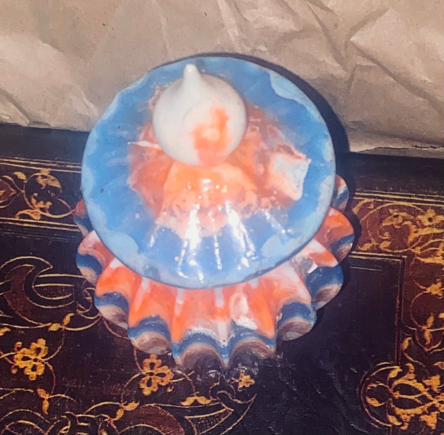 Colorful Resin Vase w/Lid