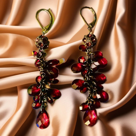 Purple Cluster Earrings