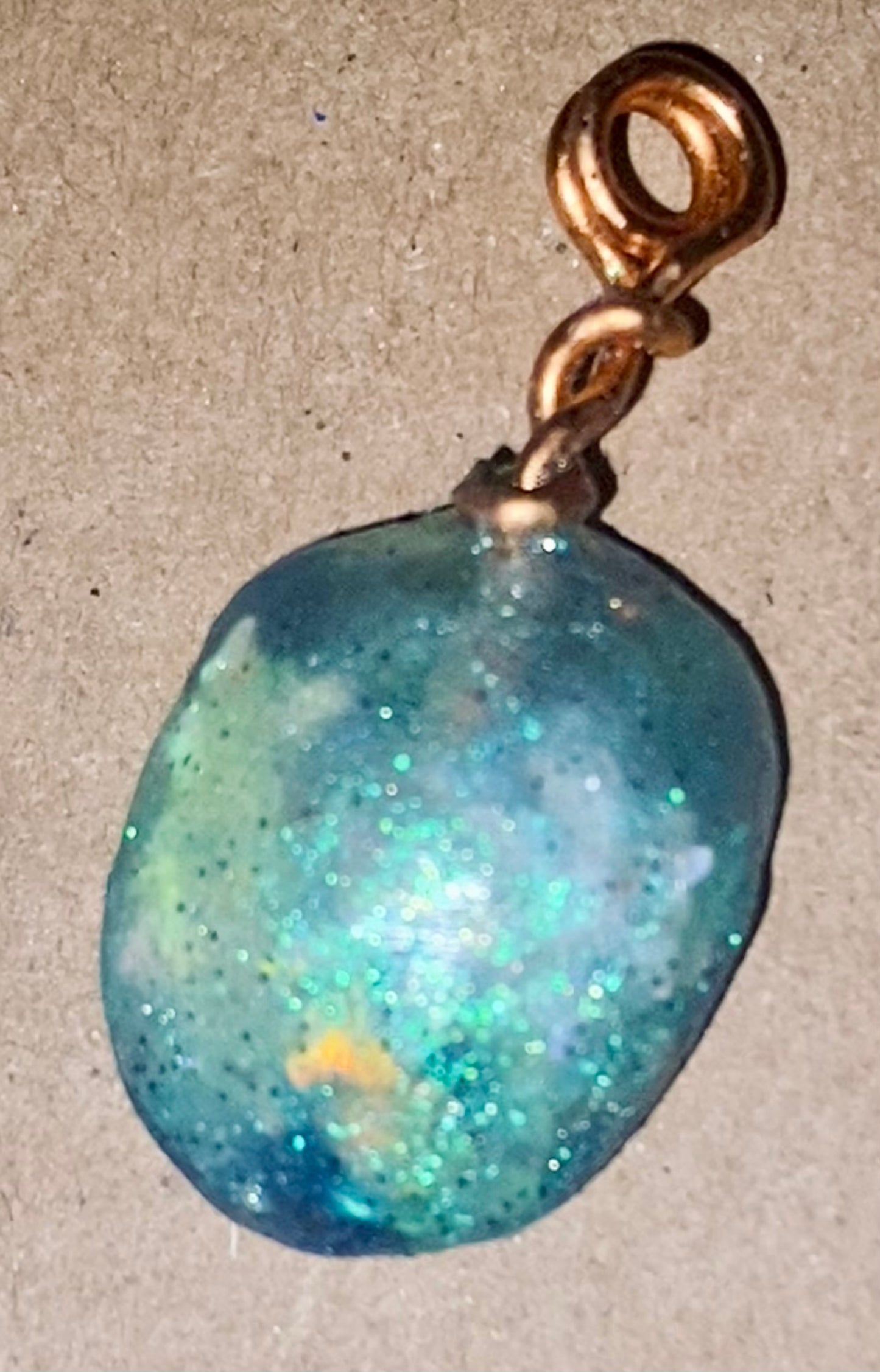 Simple Greenish Aqua Colored Resin Pendant