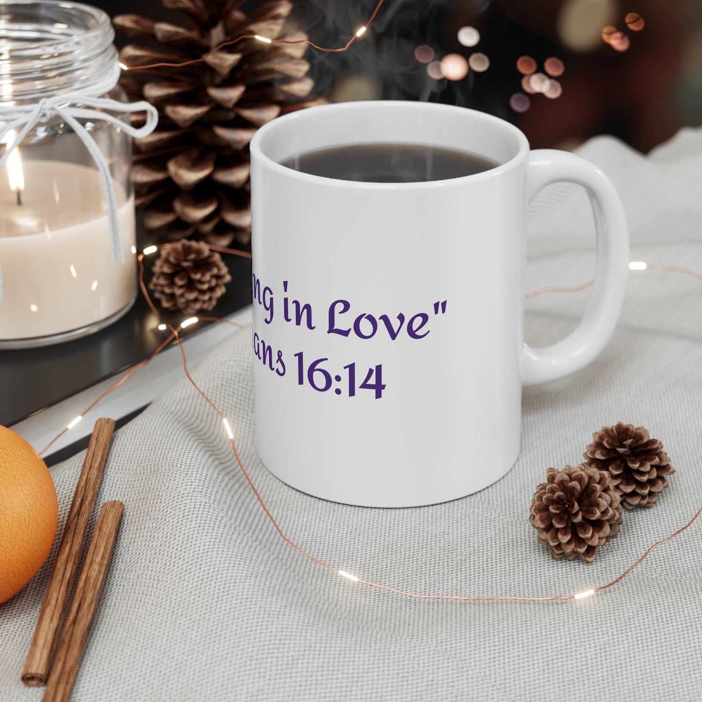 Inspirational Coffee Mug, 1Corinthians, 11oz Ceramic Cup