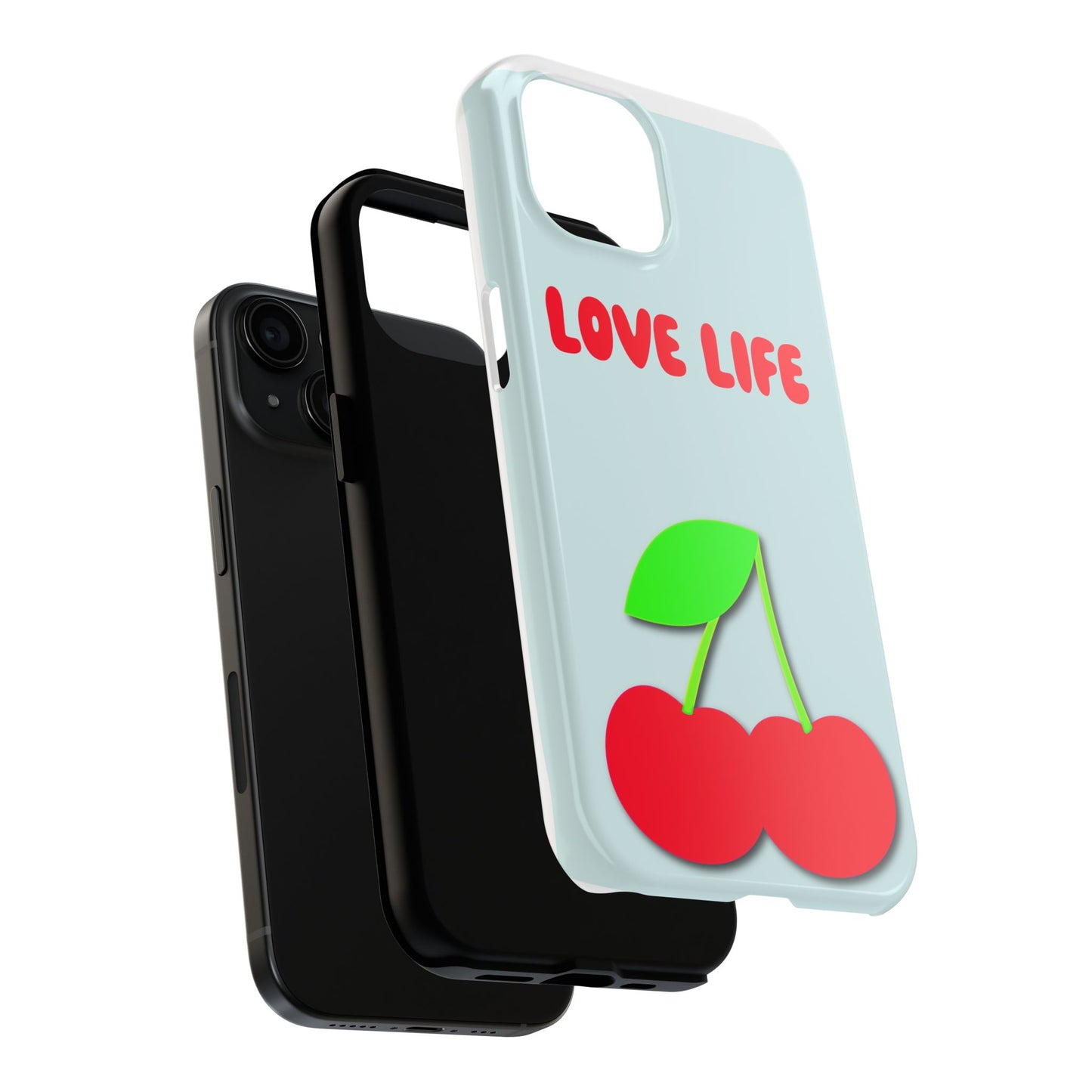 Cherry Love Life Phone Case - Tough Protective Cover, Cute Phone Case, Gifts for Friends, Cherry