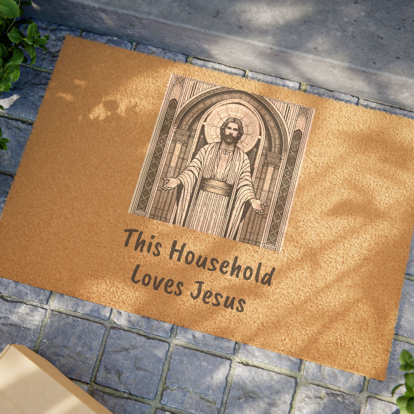 Doormat - Jesus Church Household Love Sign