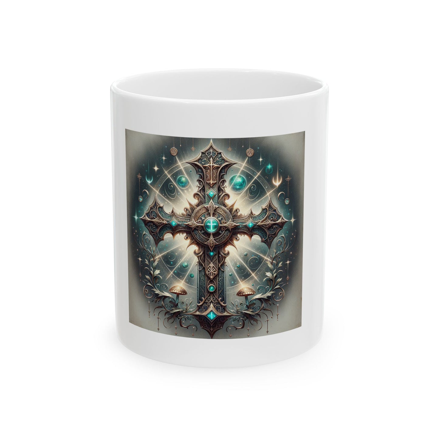 Spiritual Cross Design Ceramic Mug