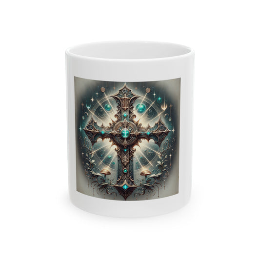 Spiritual Cross Design Ceramic Mug