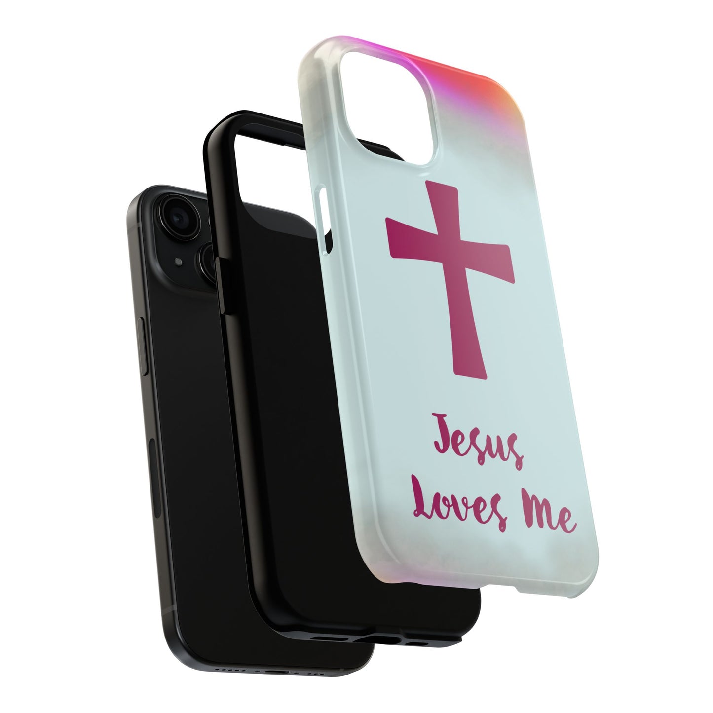 Faith-Inspired Tough Phone Case - Jesus Loves Me Design, Durable Case, Gift for Believers, Inspirational