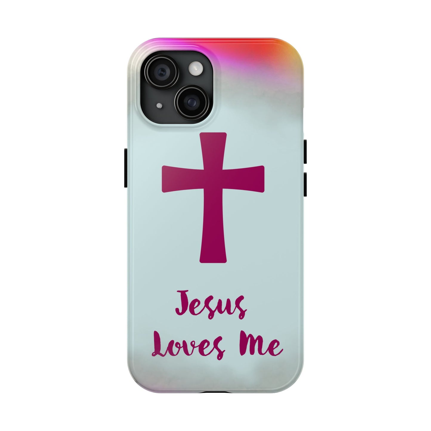 Faith-Inspired Tough Phone Case - Jesus Loves Me Design, Durable Case, Gift for Believers, Inspirational