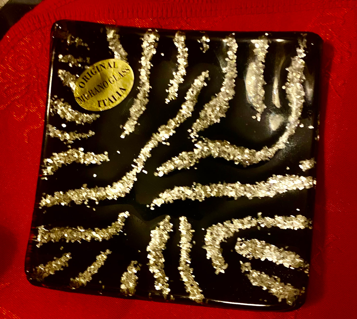 Original Murano Deco Glass Square Plate