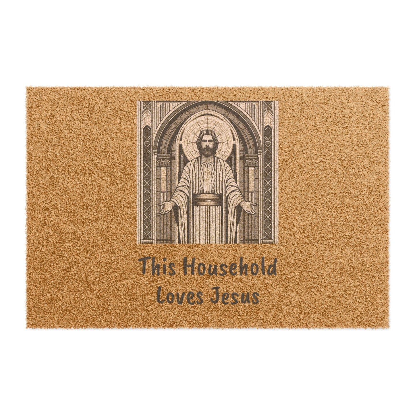 Doormat - Jesus Church Household Love Sign