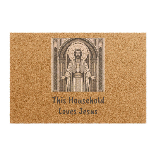 Doormat - Jesus Church Household Love Sign