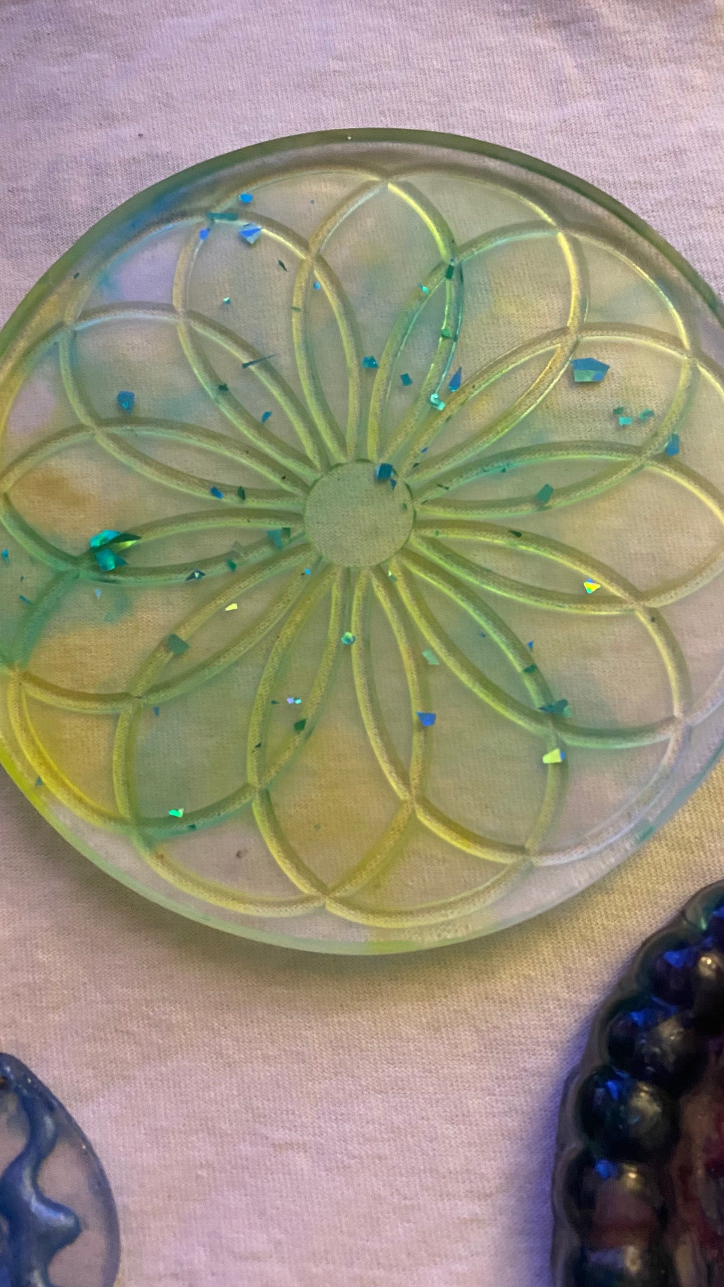 Bright Green Resin Trivet