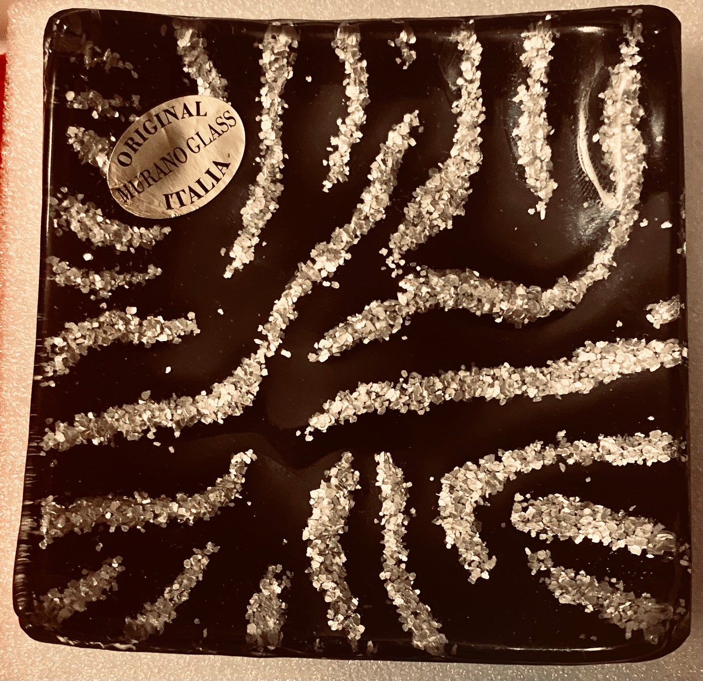 Original Murano Deco Glass Square Plate