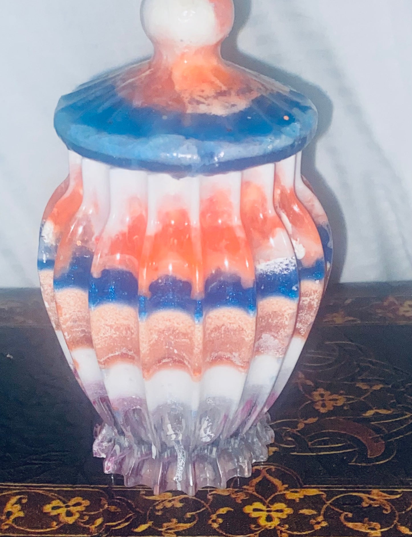 Colorful Resin Vase w/Lid