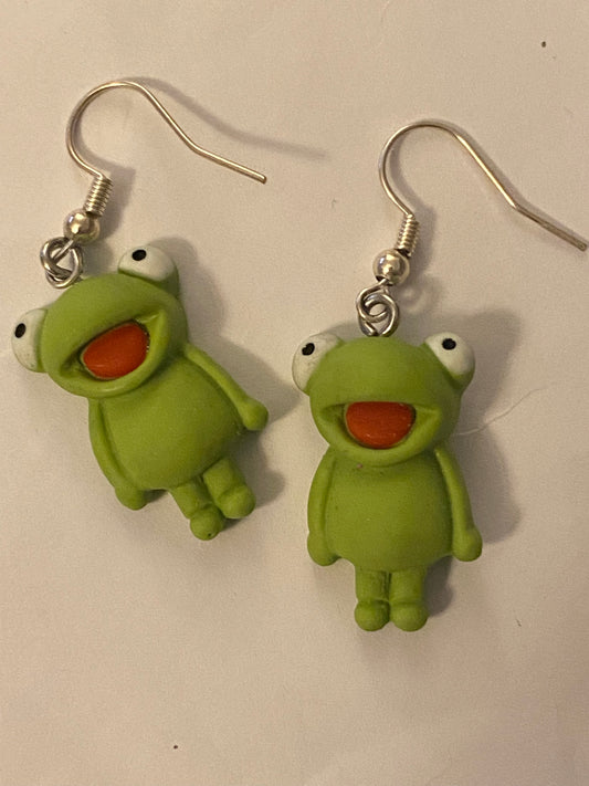 Wire Frog Earrings