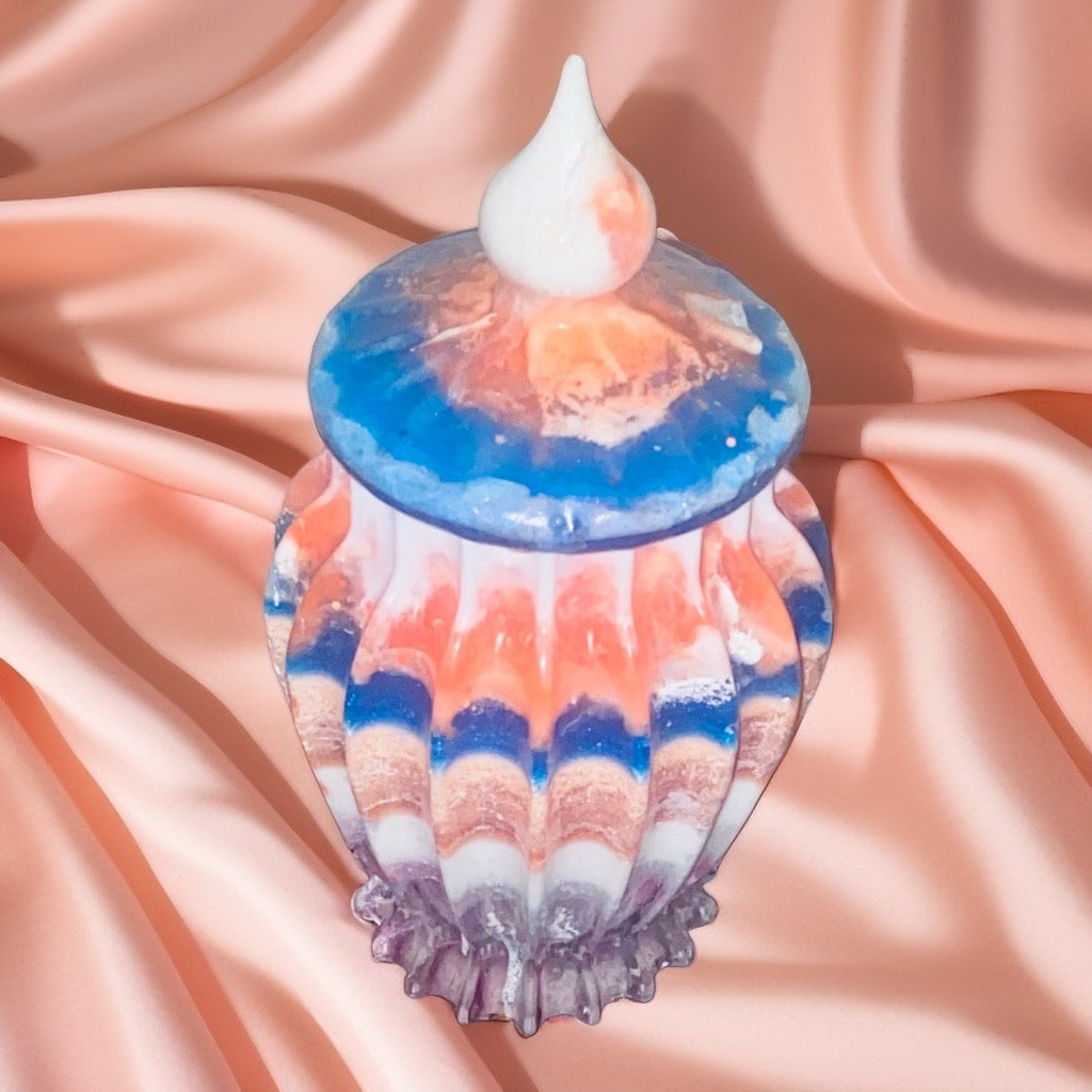 Colorful Resin Vase w/Lid