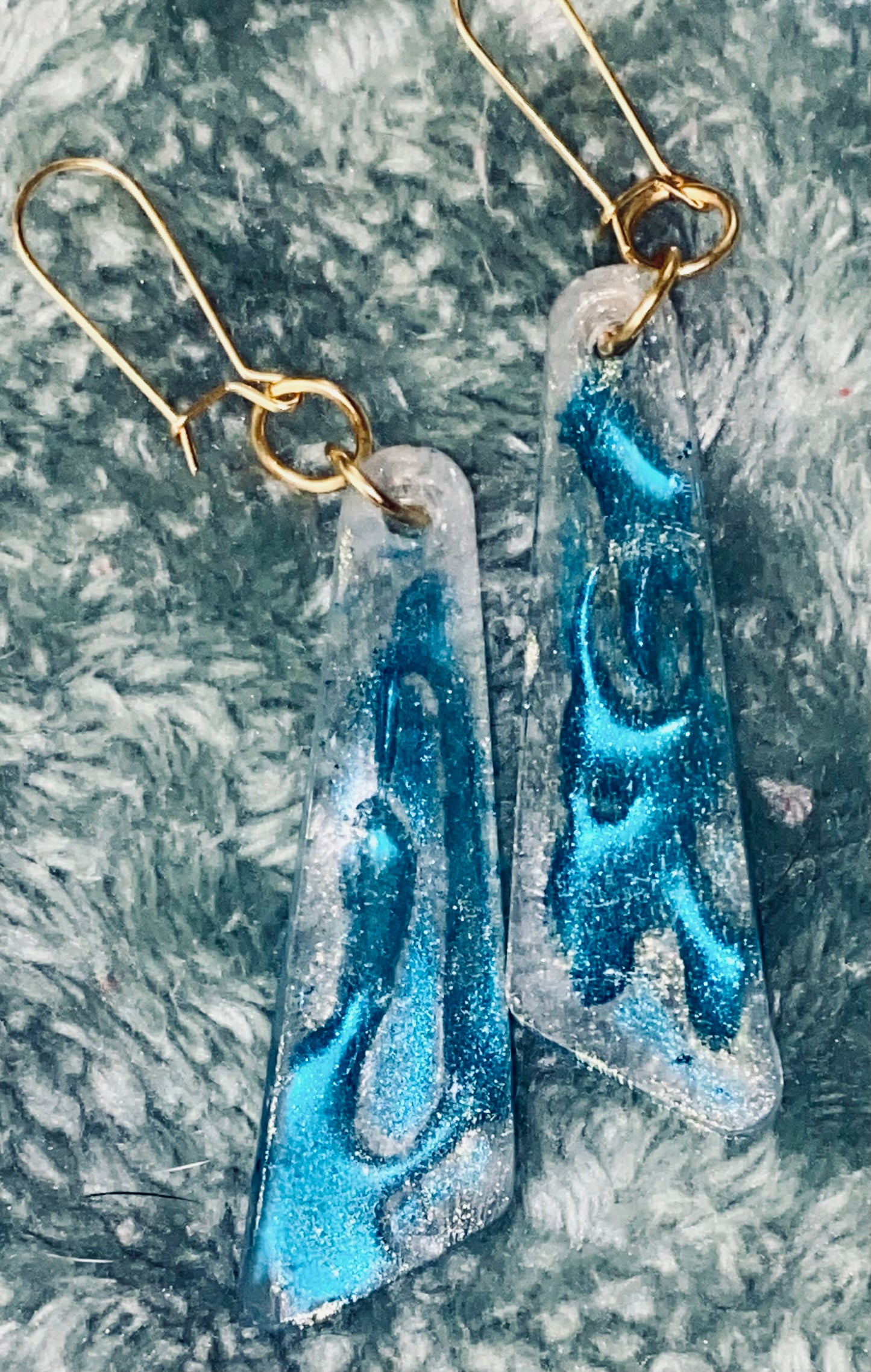 Handmade Resin Earrings w/Gold Plated Wires