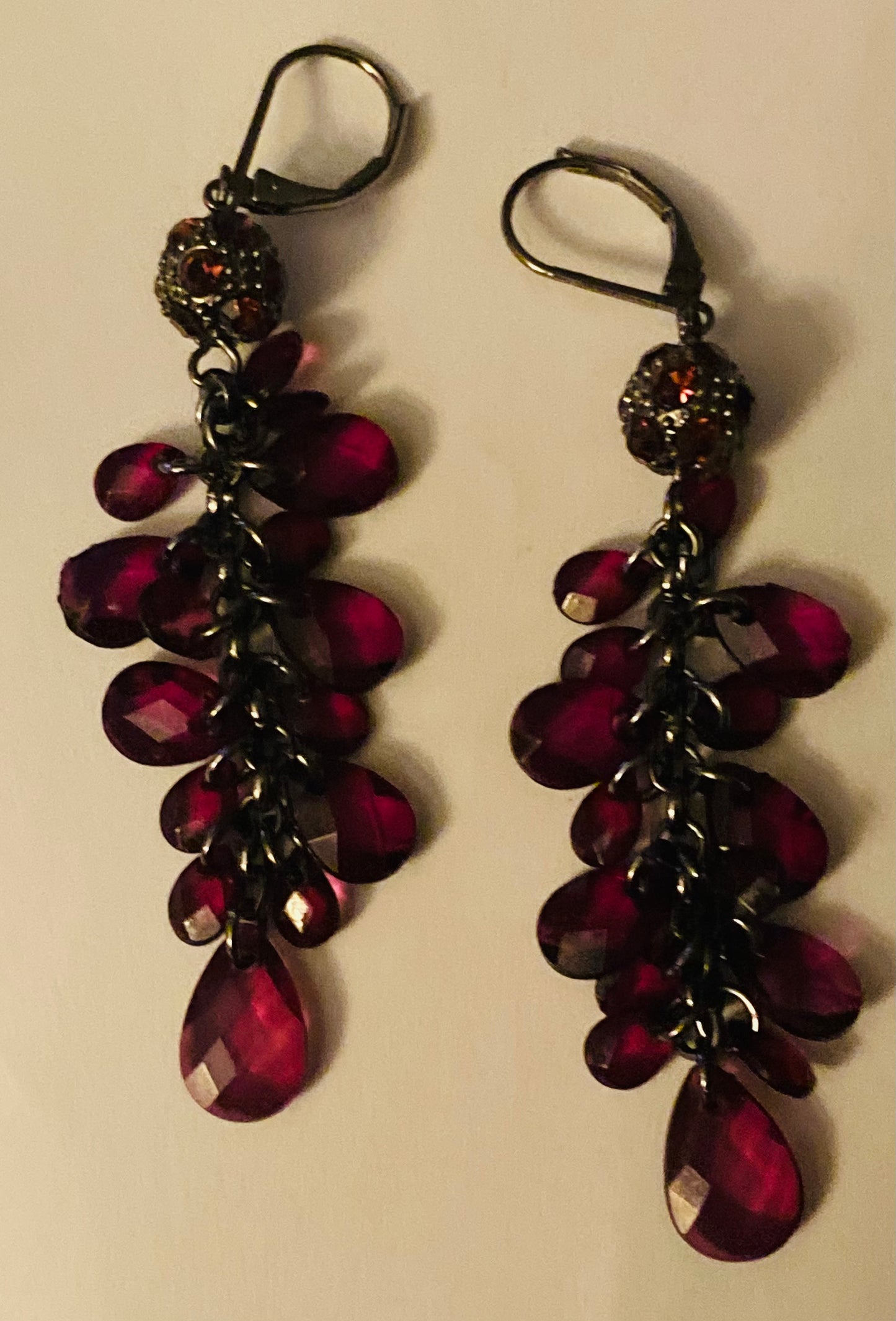 Purple Cluster Earrings
