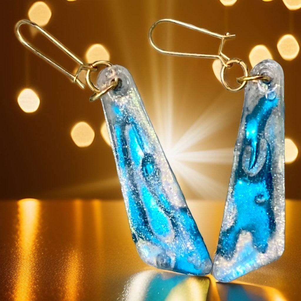 Handmade Resin Earrings w/Gold Plated Wires