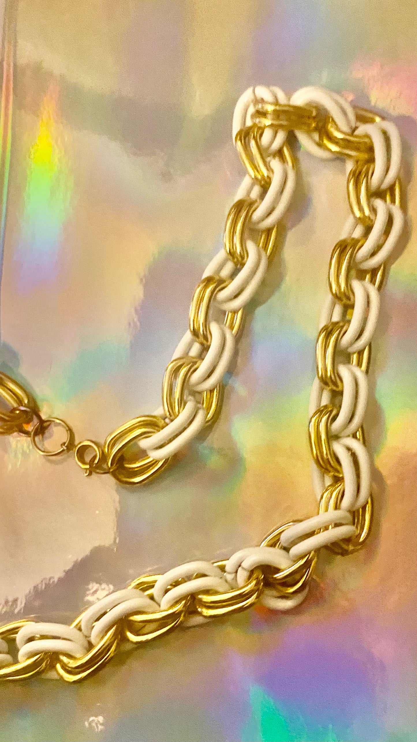 Gold & White Chunky Necklace