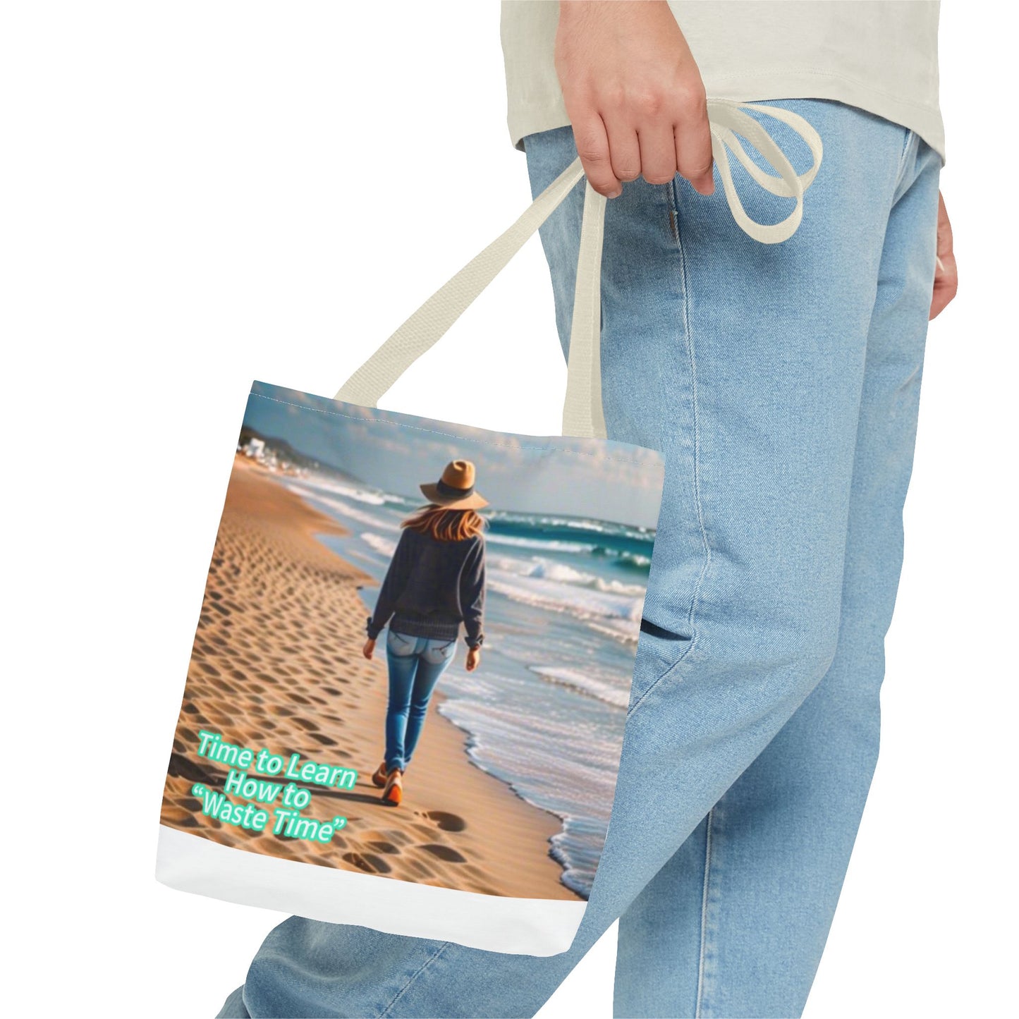 Beach Life Tote Bag, Casual Shopper Bag, Vacation Essential, Eco-Friendly Carryall, Gift for Wanderlusters, Inspirational Quote Bag