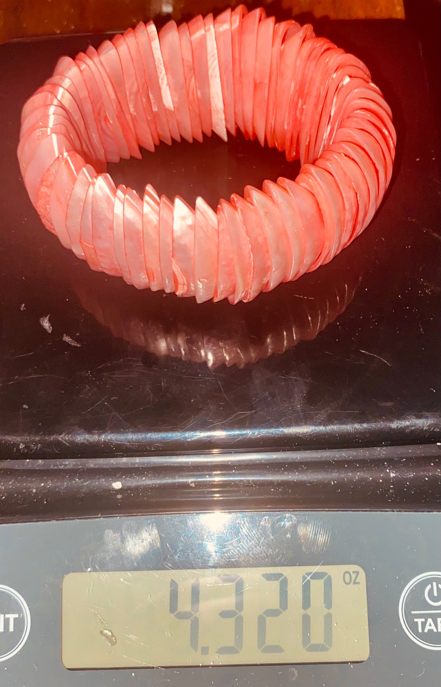 Dyed Pink Mother of Pearl Bracelet