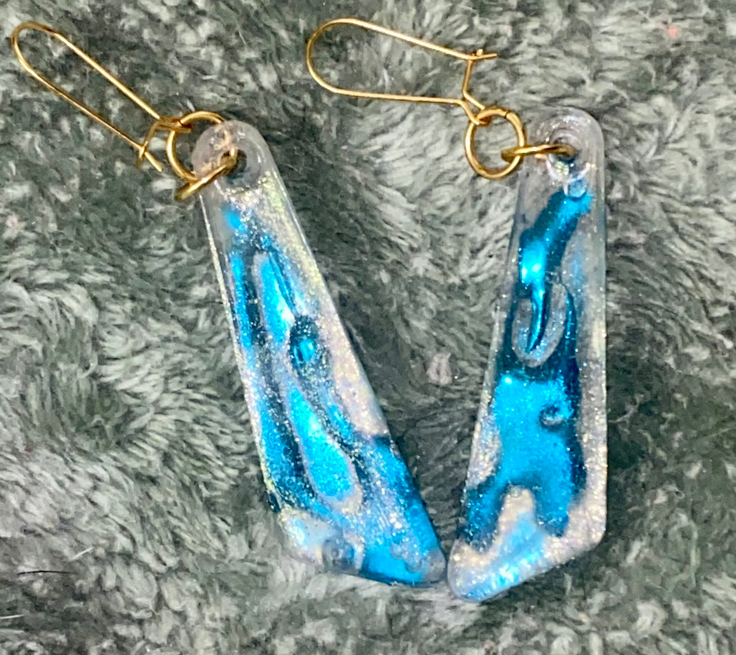 Handmade Resin Earrings w/Gold Plated Wires