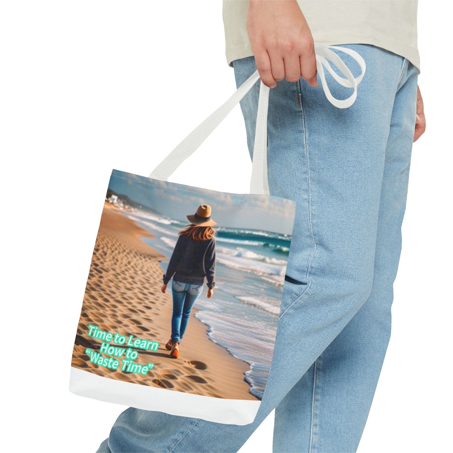 Beach Life Tote Bag, Casual Shopper Bag, Vacation Essential, Eco-Friendly Carryall, Gift for Wanderlusters, Inspirational Quote Bag