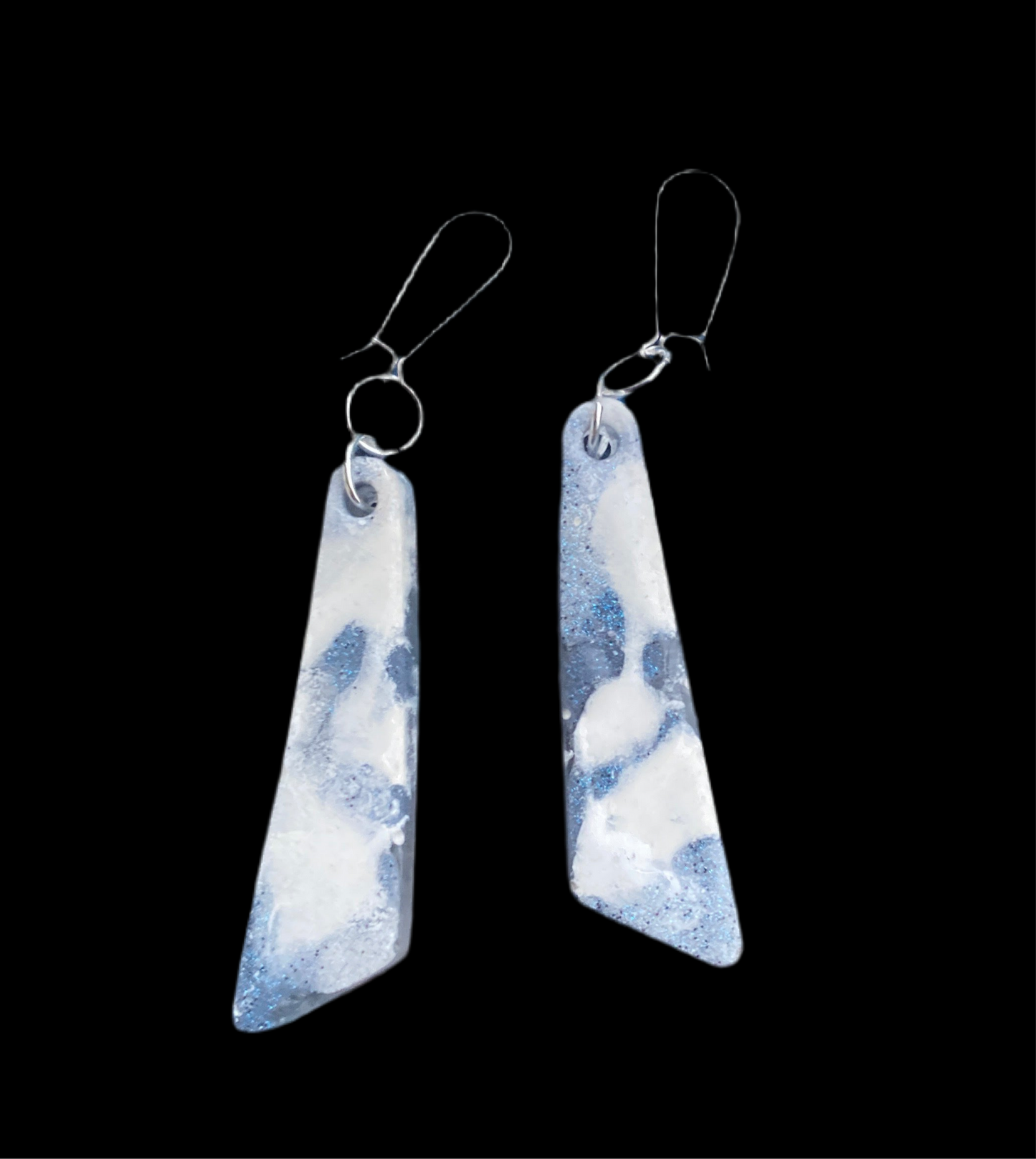 Resin Earrings w/Silver Plated Wires.