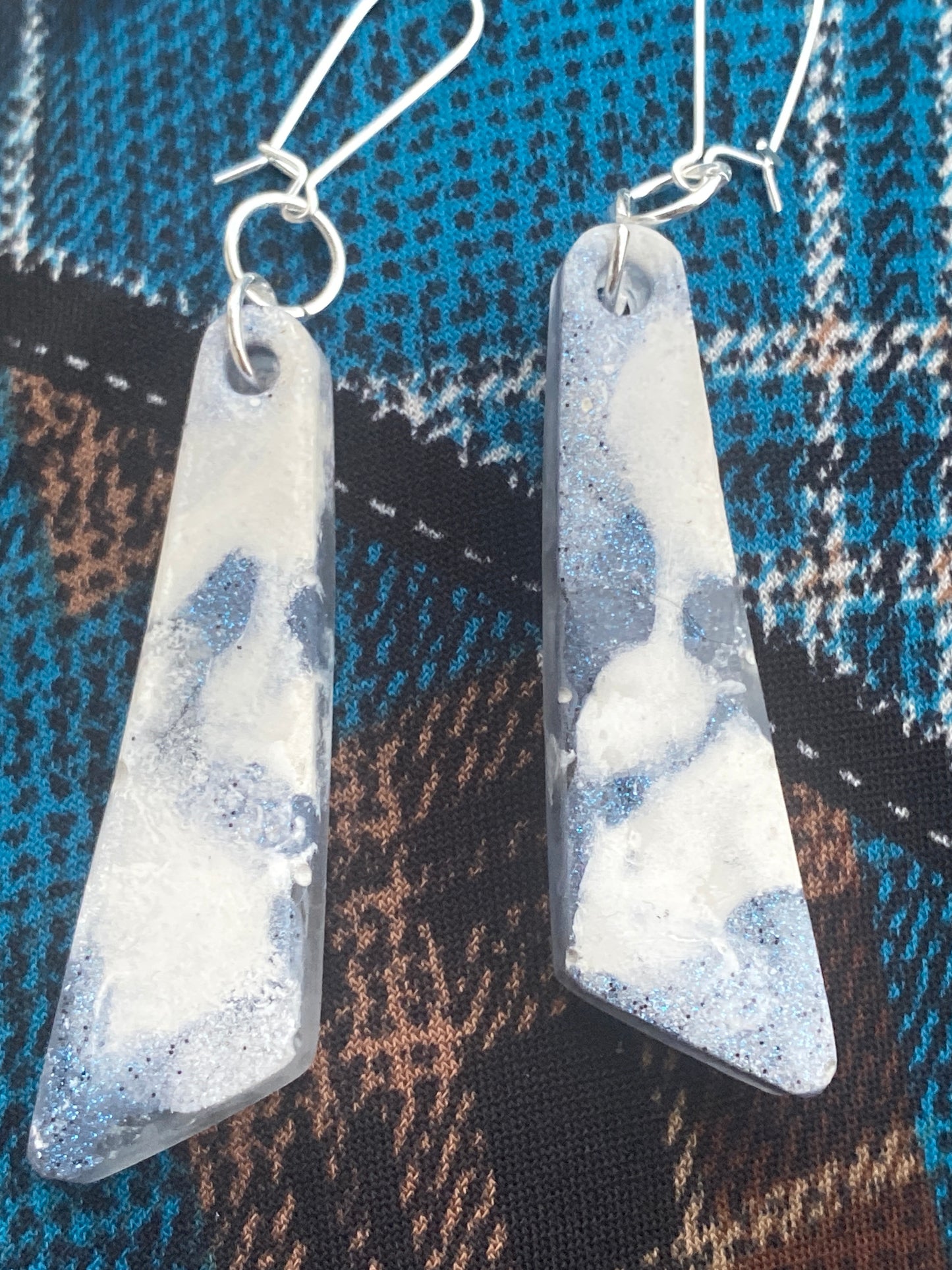Resin Earrings w/Silver Plated Wires.