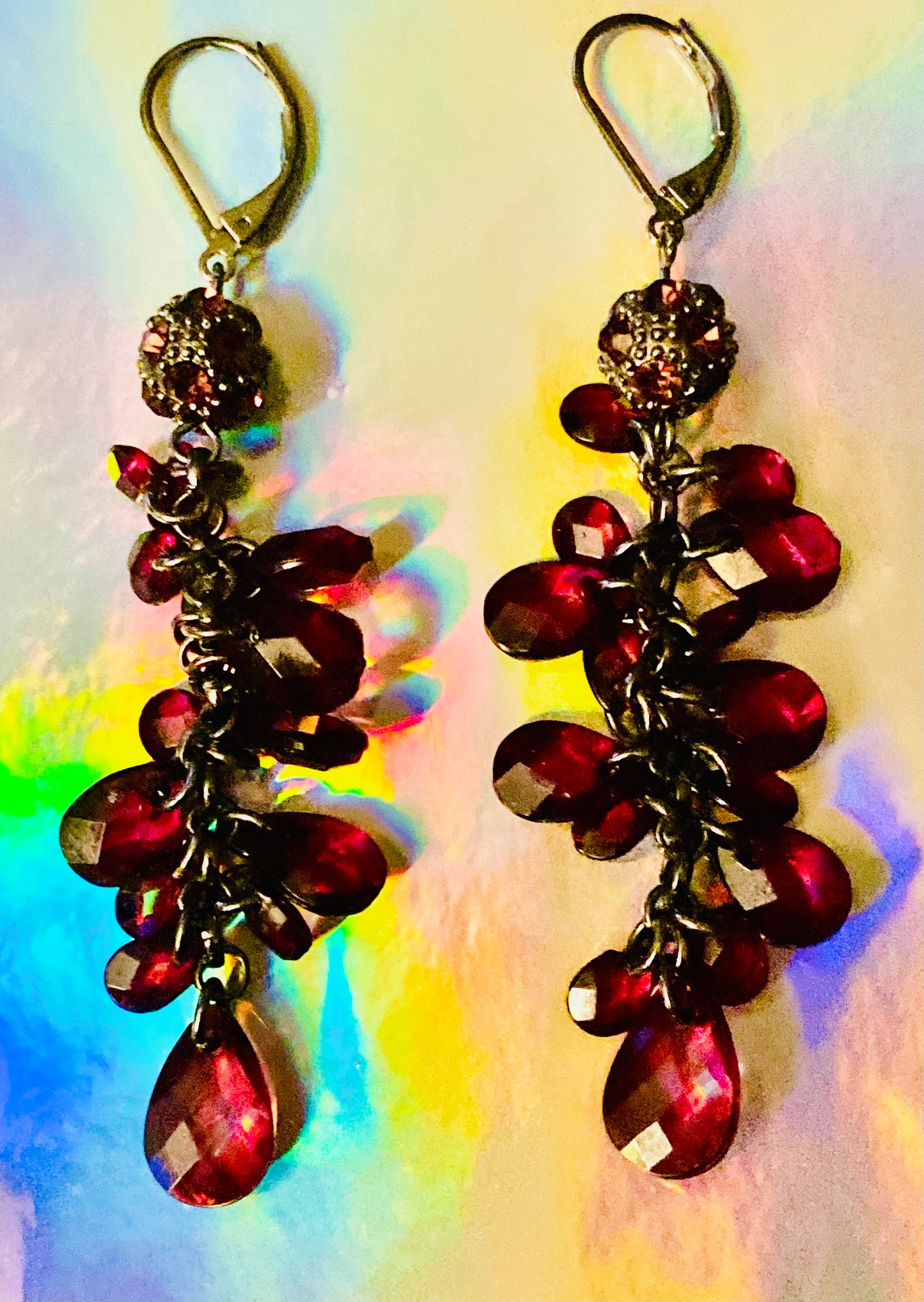 Purple Cluster Earrings