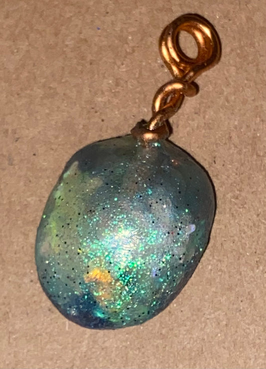 Simple Greenish Aqua Colored Resin Pendant