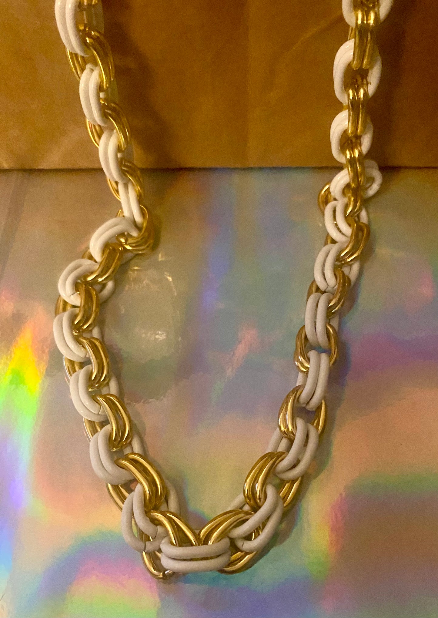 Gold & White Chunky Necklace