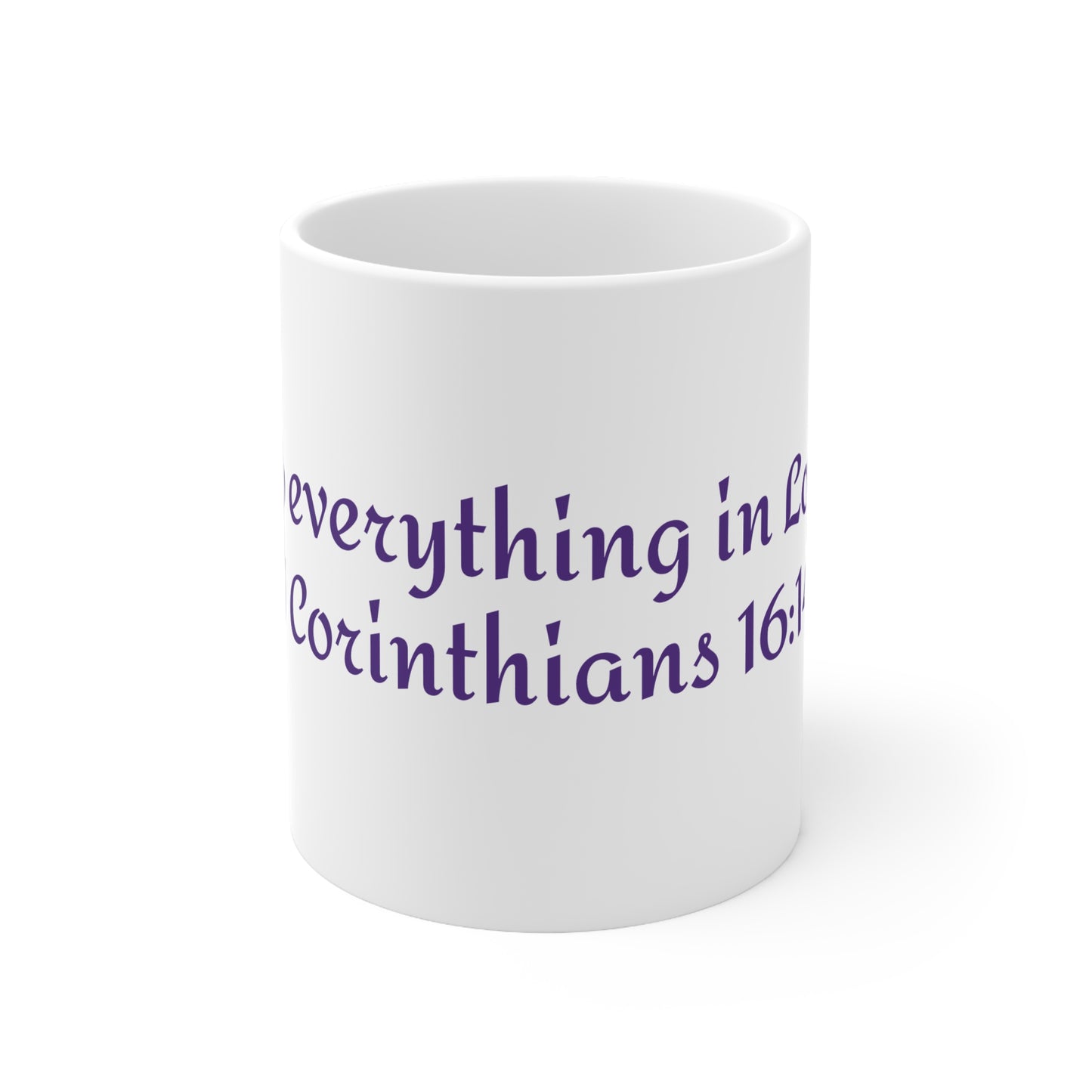 Inspirational Coffee Mug, 1Corinthians, 11oz Ceramic Cup