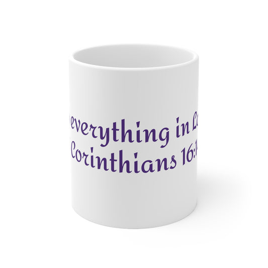 Inspirational Coffee Mug, 1Corinthians, 11oz Ceramic Cup