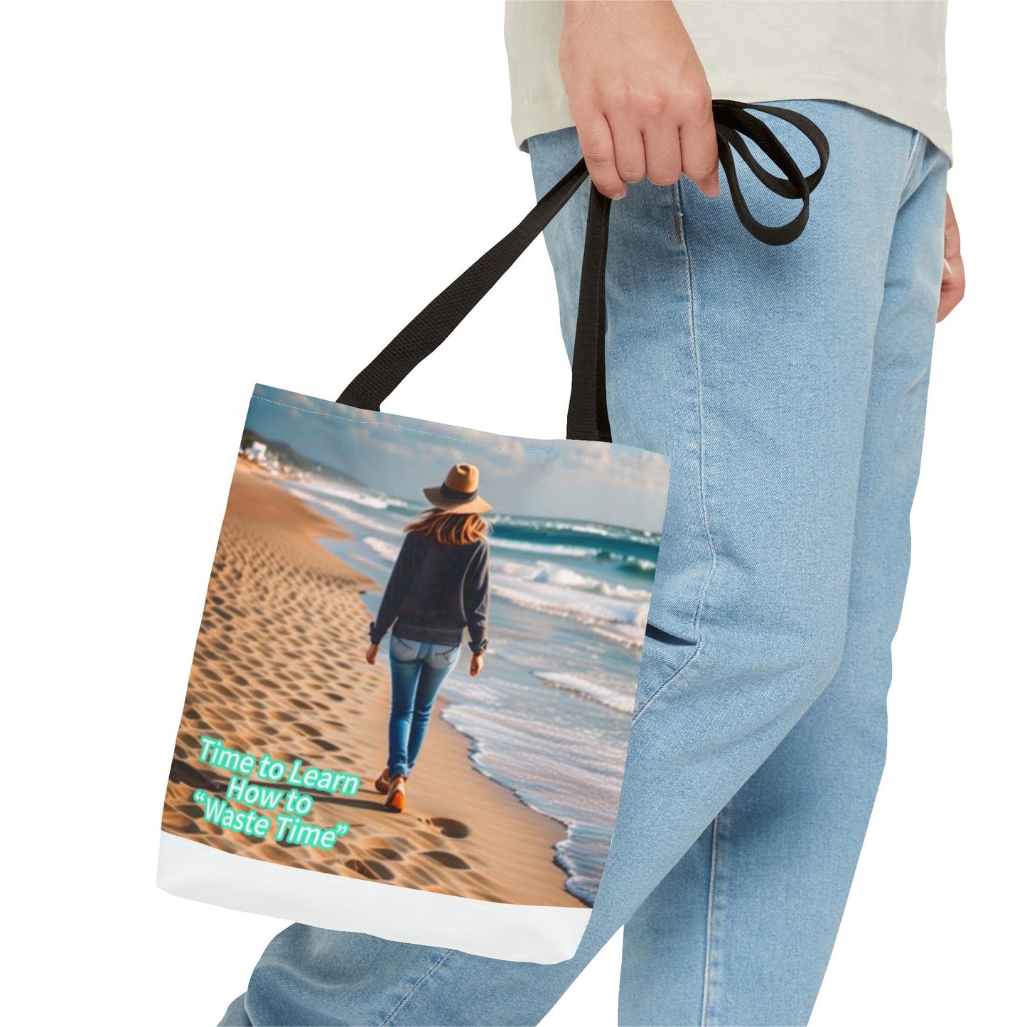 Beach Life Tote Bag, Casual Shopper Bag, Vacation Essential, Eco-Friendly Carryall, Gift for Wanderlusters, Inspirational Quote Bag