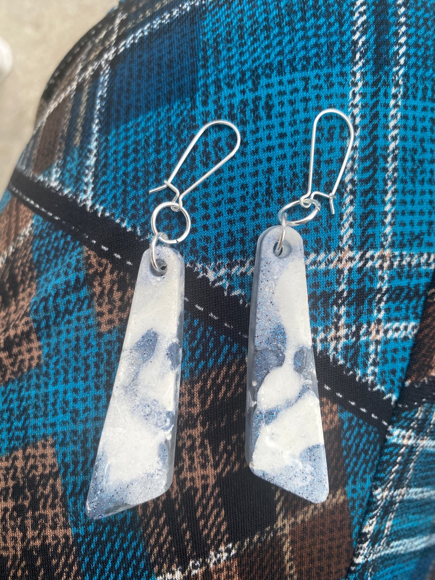 Resin Earrings w/Silver Plated Wires.