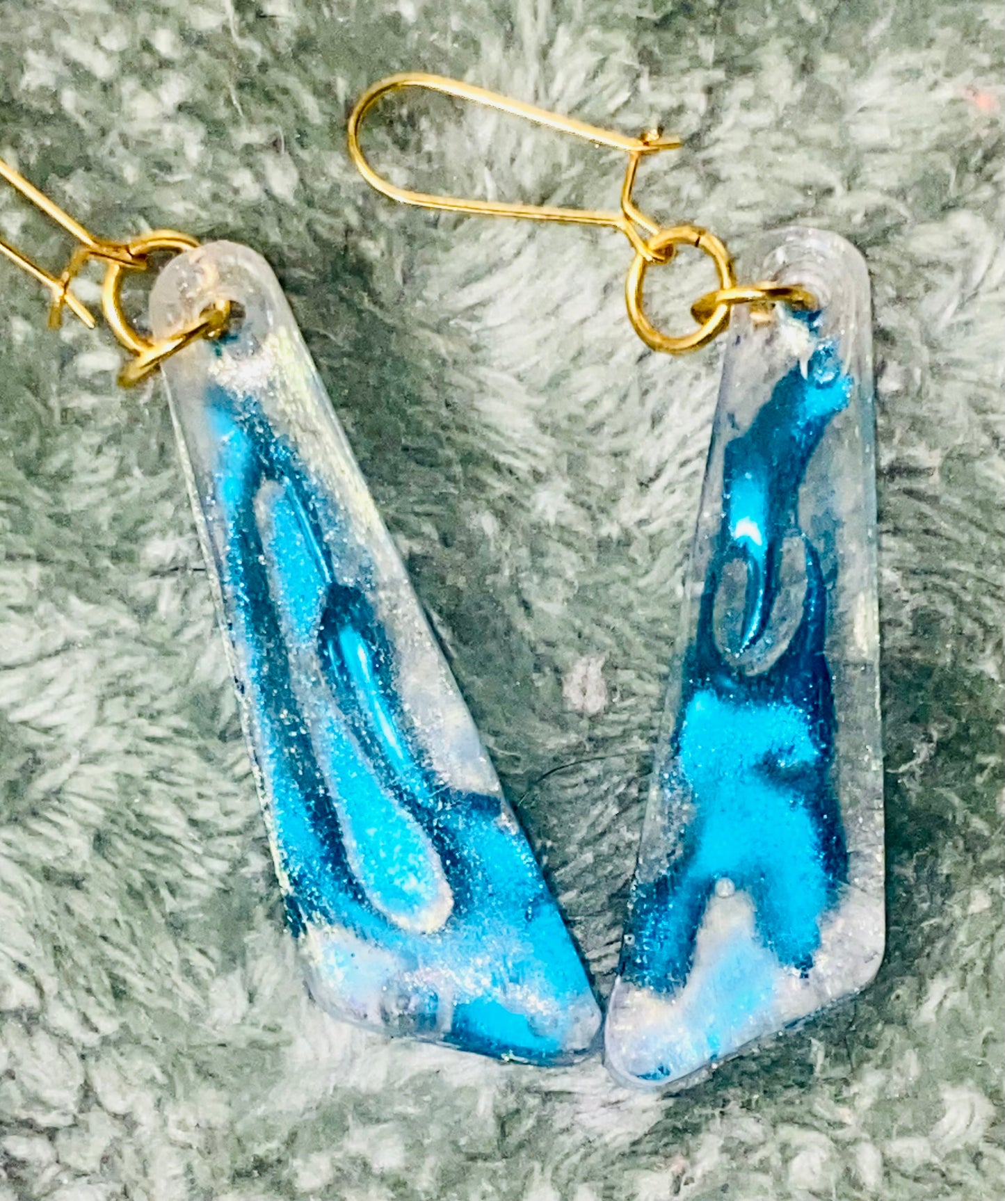 Handmade Resin Earrings w/Gold Plated Wires