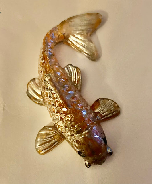 Resin Koi Fish, Orange Colored. Nice detail.