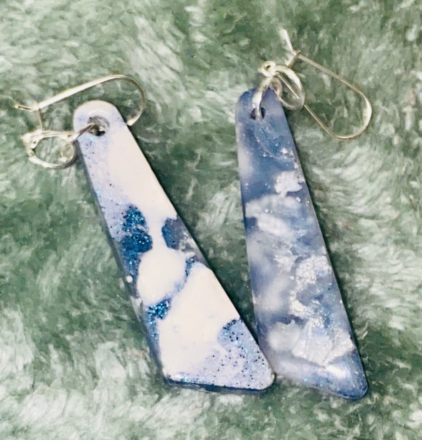 Resin Earrings w/Silver Plated Wires.