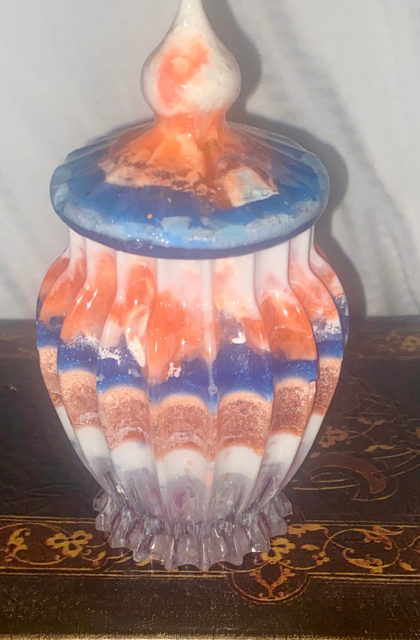 Colorful Resin Vase w/Lid