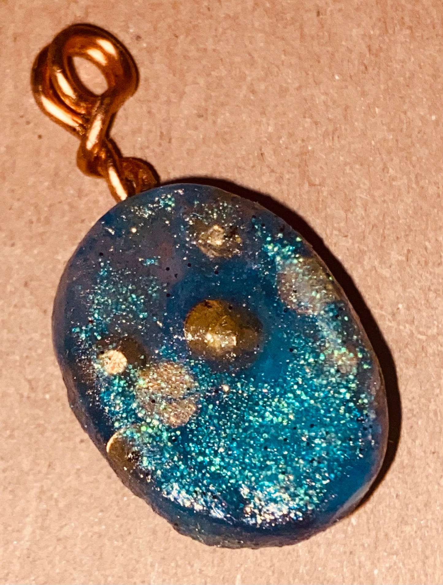 Simple Greenish Aqua Colored Resin Pendant