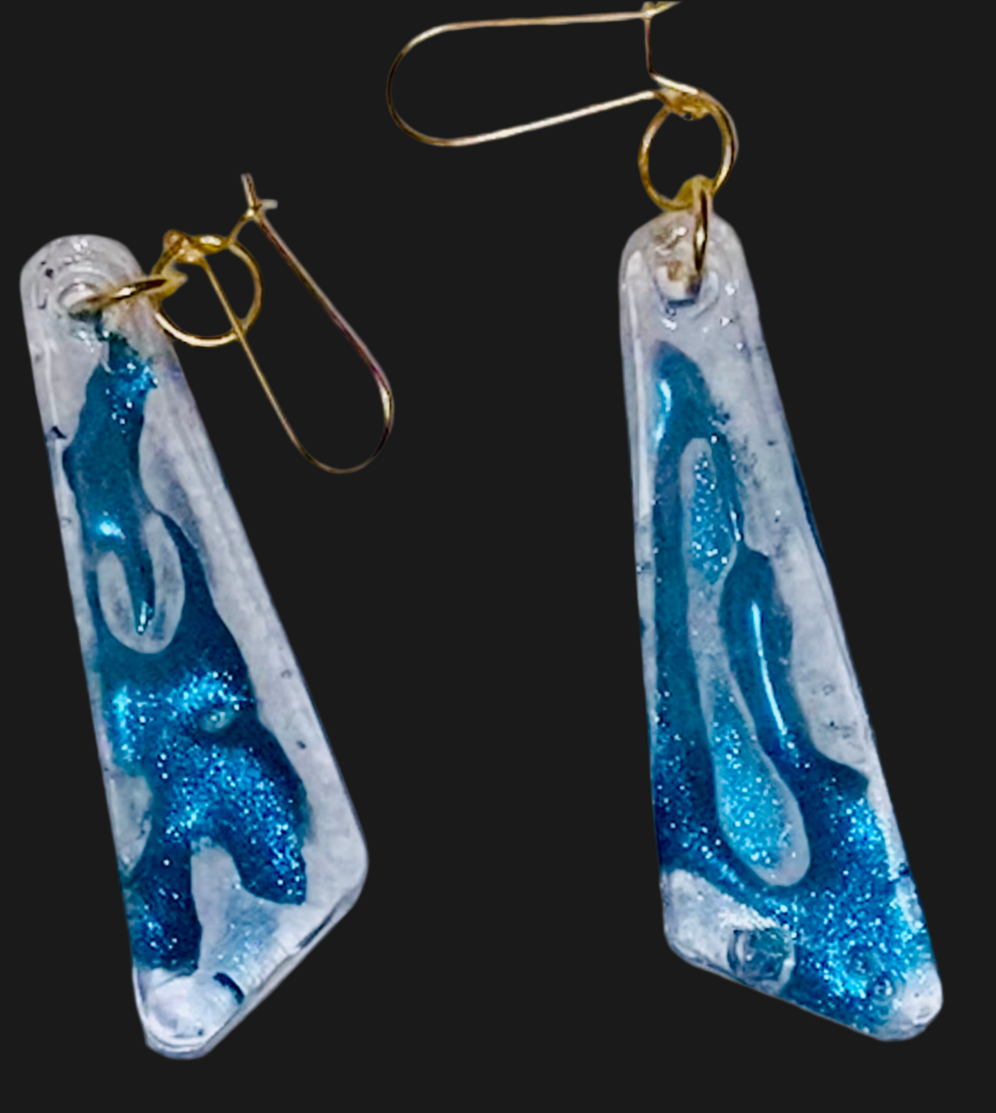 Handmade Resin Earrings w/Gold Plated Wires
