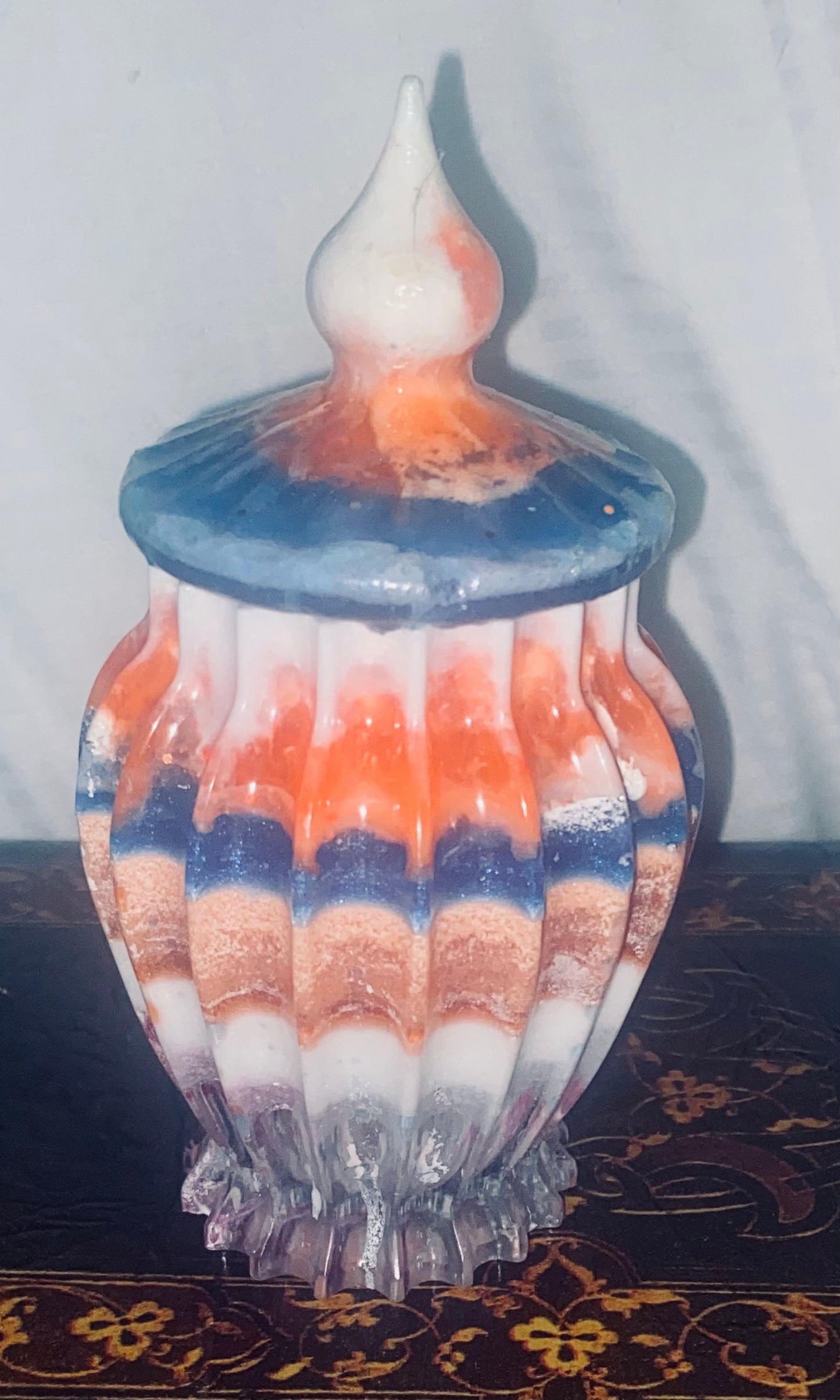 Colorful Resin Vase w/Lid