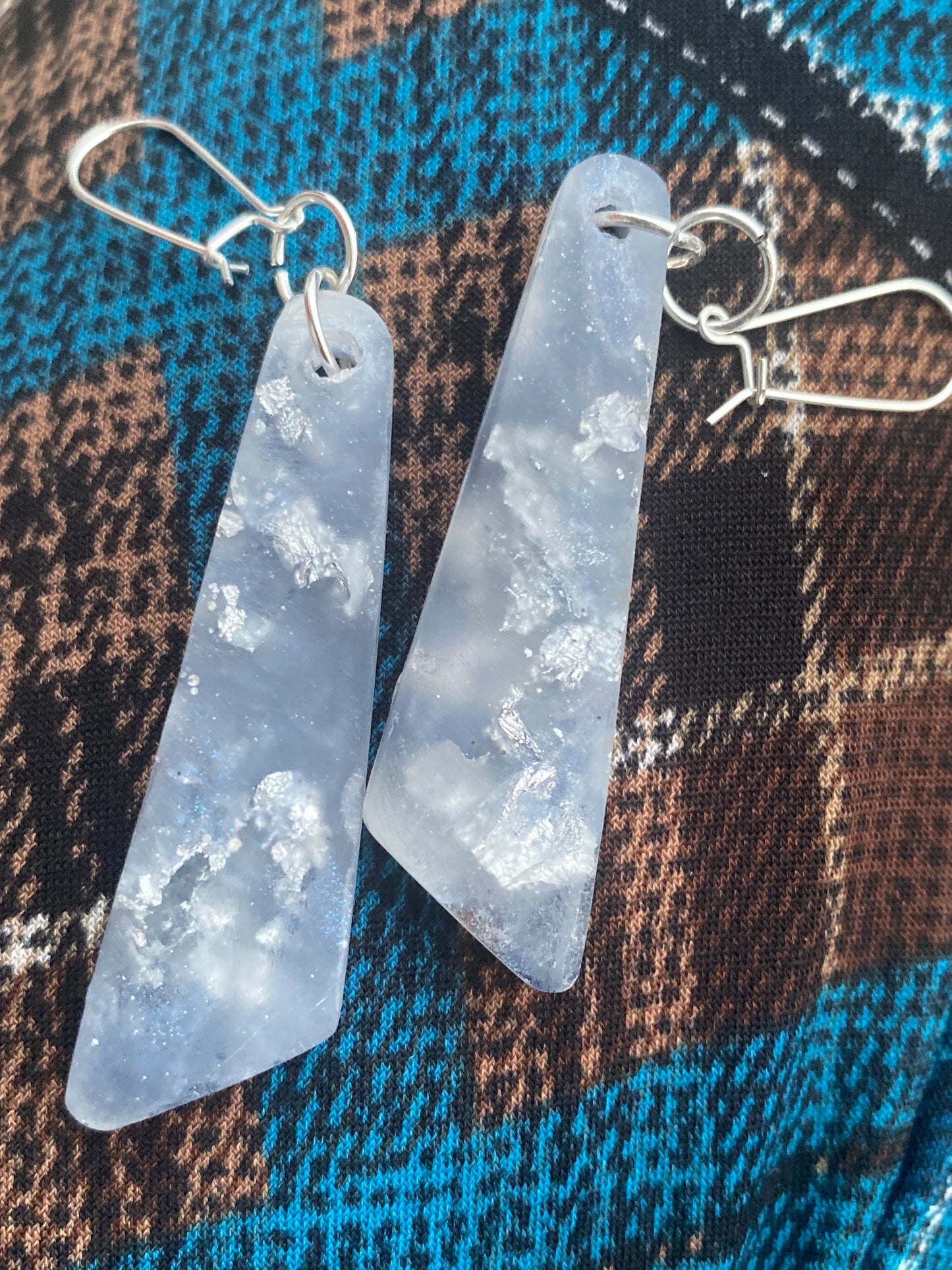 Resin Earrings w/Silver Plated Wires.
