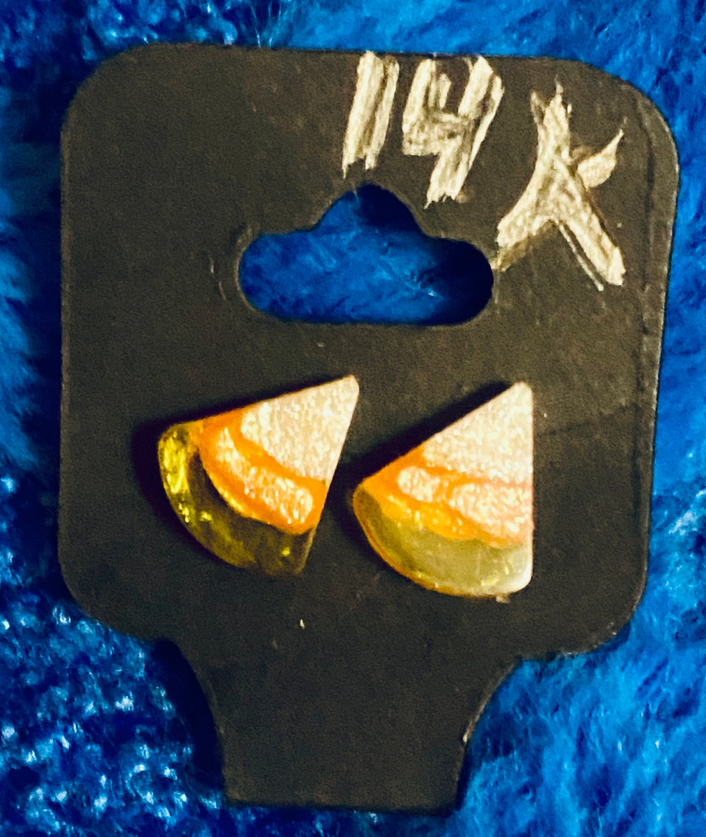 Resin Earrings w/14k Gold Plated Posts (Halloween Colors)