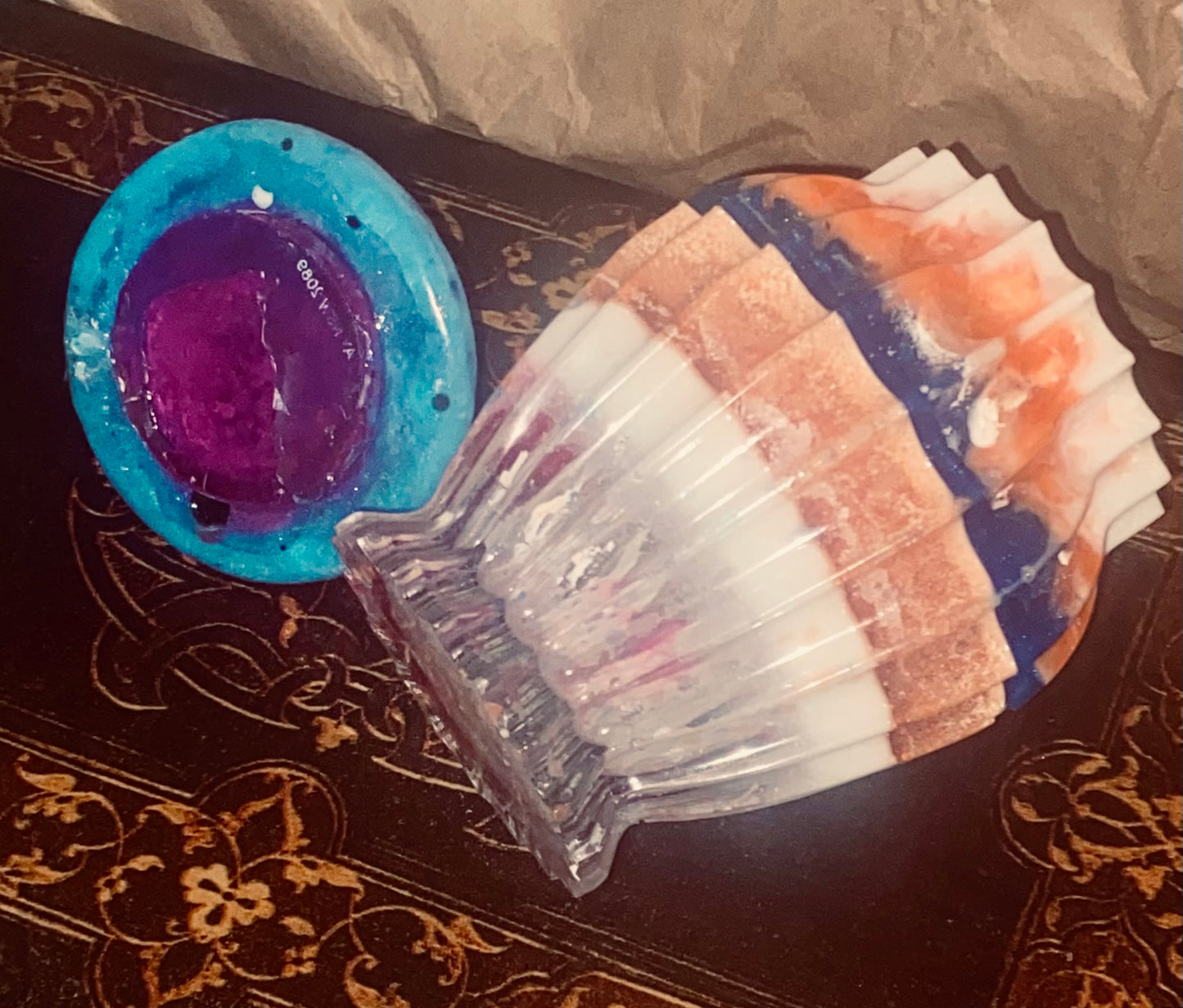 Colorful Resin Vase w/Lid