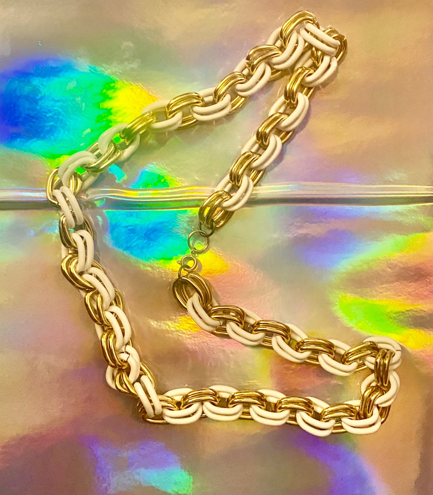 Gold & White Chunky Necklace
