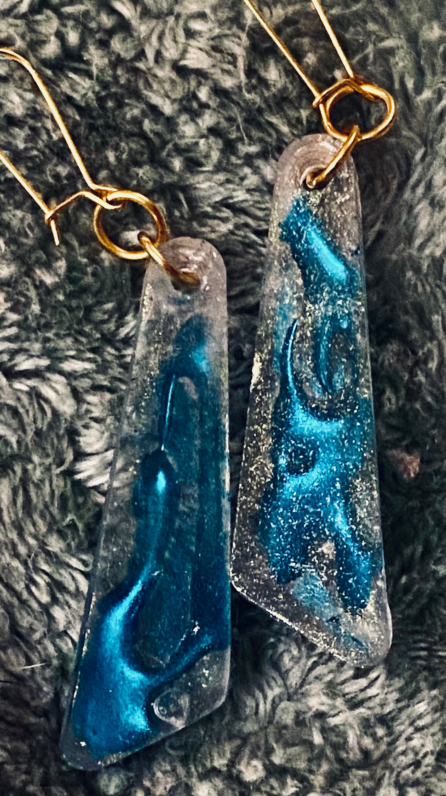Handmade Resin Earrings w/Gold Plated Wires