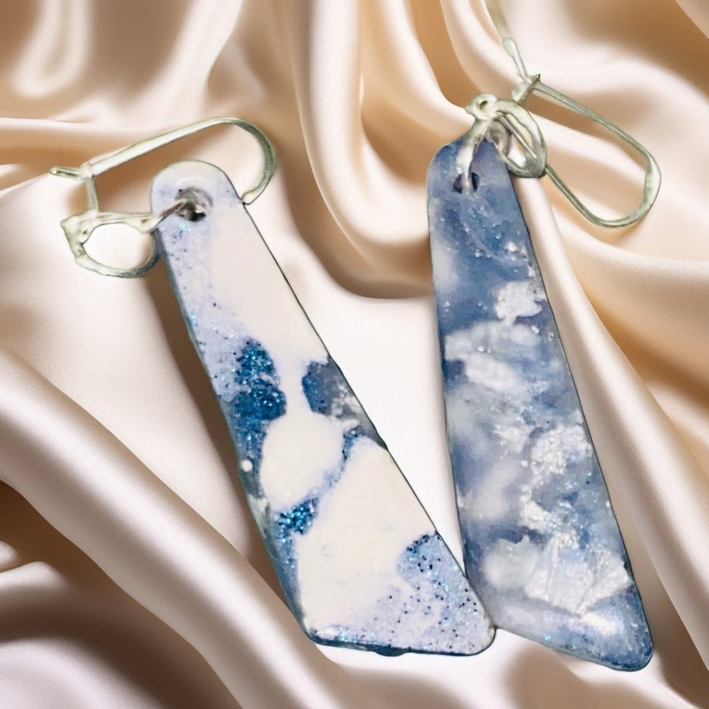 Resin Earrings w/Silver Plated Wires.
