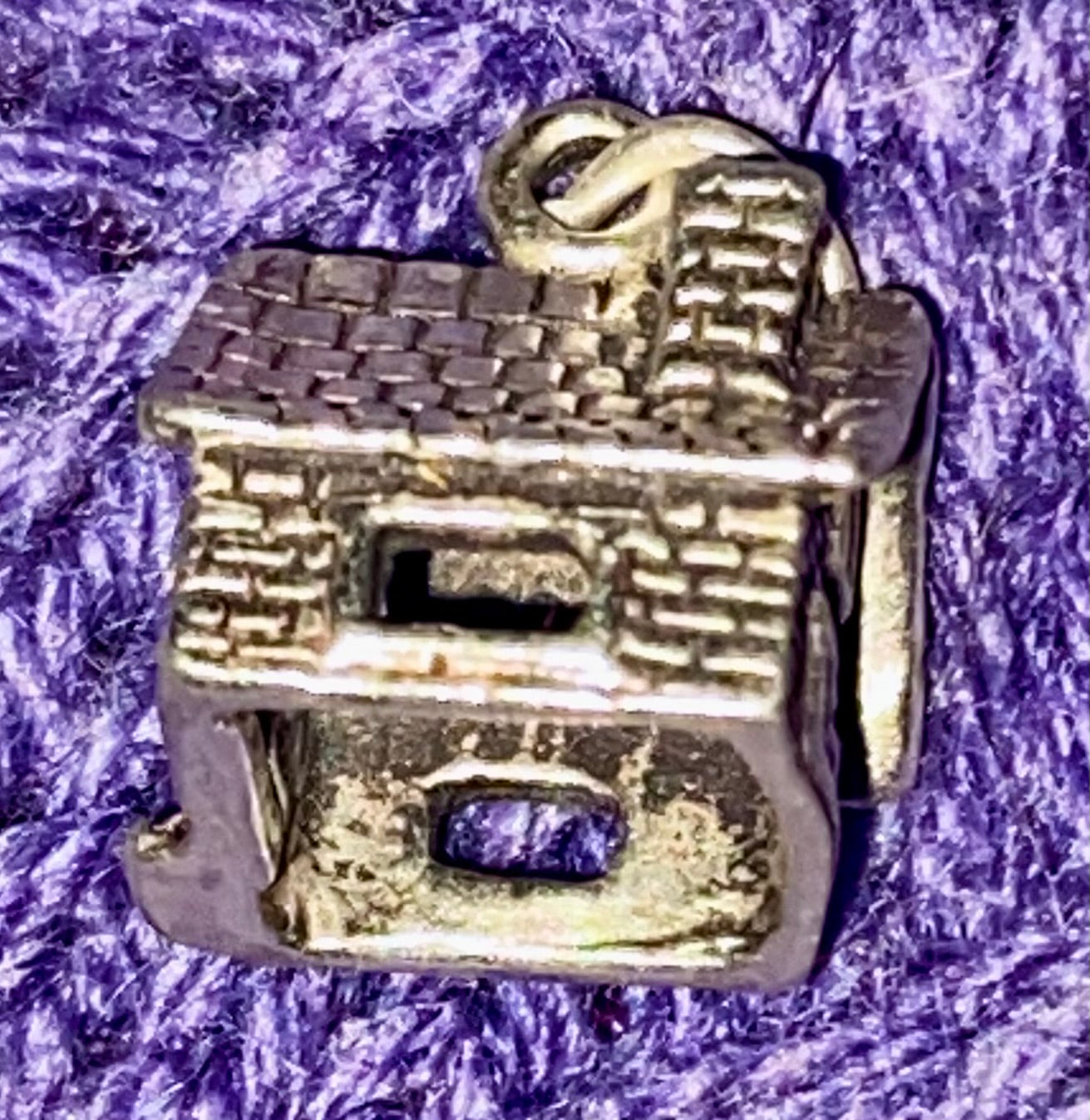 Sterling Silver Miniature Log Cabin