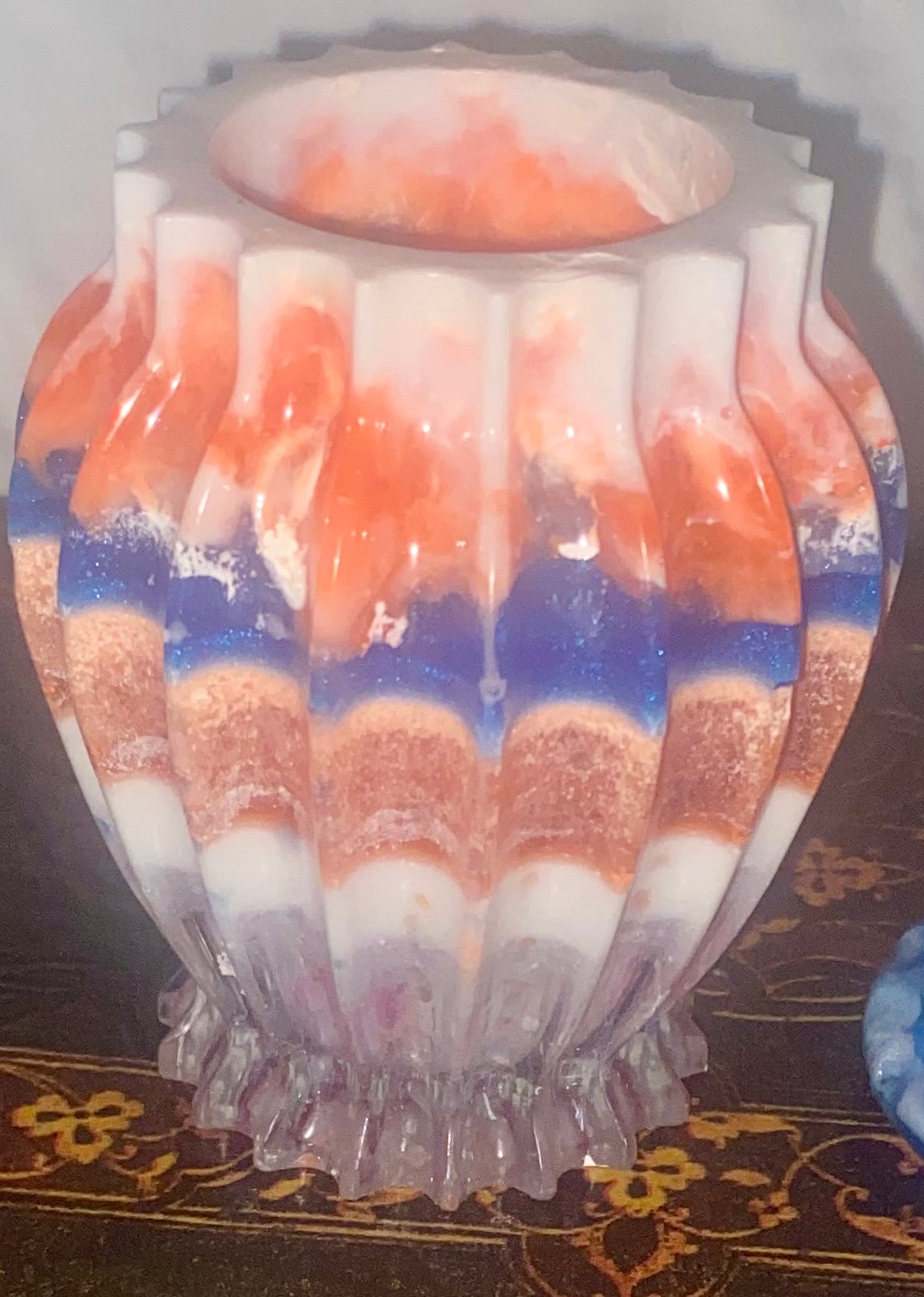 Colorful Resin Vase w/Lid